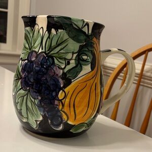 Vintage VICKI CARROLL BON APPETIT Fruits & Vegetables Art Pottery Pitcher